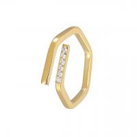 Titanium Steel Finger Ring, Vacuum Ion Plating, adjustable & for woman & with rhinestone US Ring [