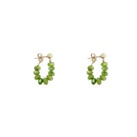 Acrylic Drop Earring, Zinc Alloy, with Acrylic, fashion jewelry & for woman, green, 45mm 