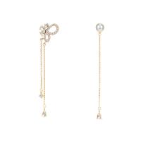 Fashion Fringe Boucles d'oreilles, alliage de zinc, Placage de couleur d'or, bijoux de mode & pavé de micro zircon & pour femme, 95mm, Vendu par paire