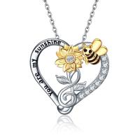 Cubic Zircon Micro Pave Brass Necklace, with 5cm extender chain, Heart, plated, fashion jewelry & micro pave cubic zirconia & for woman & hollow Approx 45 cm 