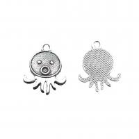 Zinc Alloy Animal Pendants, Octopus, antique silver color plated, vintage & DIY Approx [