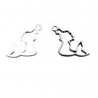 Zinc Alloy Jewelry Pendants, Mermaid, antique silver color plated, vintage & DIY & hollow Approx 