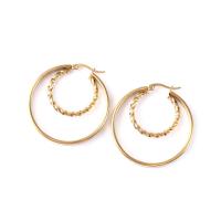 Stainless Steel Hoop Earring, 304 Stainless Steel, gold color plated, fashion jewelry & for woman, golden [