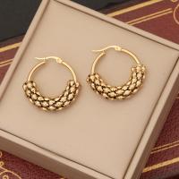 Stainless Steel Hoop Earring, 304 Stainless Steel, plated, fashion jewelry & for woman, golden, 30mm [