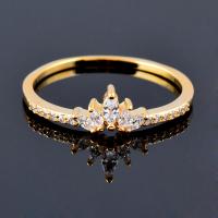 Cubic Zirconia Micro Pave Brass Finger Ring, Crown, plated & micro pave cubic zirconia & for woman 