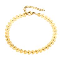 Stainless Steel Anklets Jewelry, 304 Stainless Steel, with 1.97inch extender chain, Vacuum Ion Plating, fashion jewelry & for woman, golden Approx 8.27 Inch 