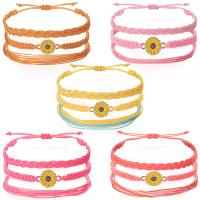 Fashion Create Wax Cord Bracelets, with Zinc Alloy, handmade, three pieces & Bohemian style & adjustable & for woman & enamel Approx 15-30 cm 