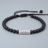 Fashion Jewelry Bracelet, Coco, with Polyester Cord & Zinc Alloy, Unisex & adjustable, black Approx 16-30 cm 