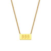 Stainless Steel Jewelry Necklace, 304 Stainless Steel, with 2inch extender chain, Number, real gold plated & for woman Approx 15.7 Inch [