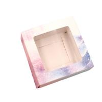 Jewelry Gift Box, Paper, with PVC Plastic, Square, printing, Mini & transparent 