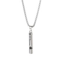 Stainless Steel Jewelry Necklace, 304 Stainless Steel, with zinc alloy pendant, Whistle, fashion jewelry & for man Approx 23.6 Inch 