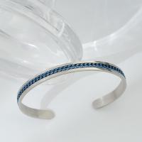 Stainless Steel Cuff Bangle, 304 Stainless Steel, Vacuum Ion Plating, fashion jewelry & for woman 6mm, 2mm 