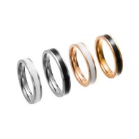 Stainless Steel Finger Ring, 304 Stainless Steel, Vacuum Ion Plating, Unisex & epoxy gel 4mm, US Ring 