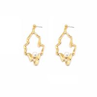 Plastic Pearl Zinc Alloy Earring, with Plastic Pearl, plated, Korean style & for woman & hollow 