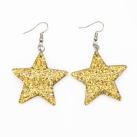 Resin Zinc Alloy Earring, with Zinc Alloy, Star, Korean style & for woman 40mm 