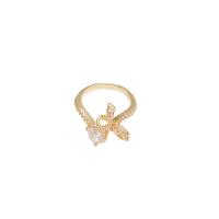 Латунное кольцо с стразами, Латунь, плакирован золотом, ювелирные изделия моды & Женский & со стразами, 2.1cm, продается PC