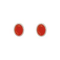 Boucle d'oreille résine zinc alliage, alliage de zinc, avec résine & perle de plastique, fade et jamais plaqué de haute qualité, bijoux de mode & pour femme, rouge Vendu par paire