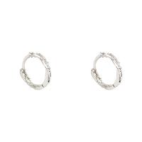 Brass Huggie Hoop Earring, high quality plated, fashion jewelry & for woman, silver color [