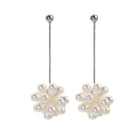 Plastic Pearl Zinc Alloy Earring, with Plastic Pearl, fashion jewelry & for woman & with rhinestone [