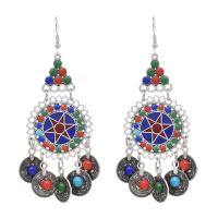 Resin Zinc Alloy Earring, with Resin Rhinestone, gold color plated, fashion jewelry & for woman & enamel [