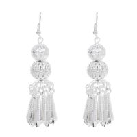 Zinc Alloy Drop Earring, polished, fashion jewelry & for woman, silver color 