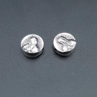 Zinc Alloy Spacer Beads, Flat Round, antique silver color plated, vintage & DIY Approx [