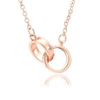 Brass Jewelry Necklace, with 5cm extender chain, Donut, rose gold color plated, fashion jewelry & for woman & hollow Approx 45 cm [