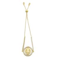 Cubic Zircon Micro Pave Brass Necklace, gold color plated, fashion jewelry & micro pave cubic zirconia & for woman, 125*22*0.3mm Approx 12.5 Inch 