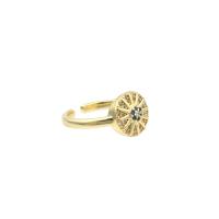 Латунное кольцо с стразами, Латунь, плакирован золотом, ювелирные изделия моды & Женский & со стразами, 22*21*0.4mm, продается PC[