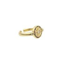 Anilo de dedo de latón, metal, chapado en color dorado, Joyería & para mujer & con diamantes de imitación, 21*21*0.3mm, Vendido por UD