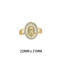 Rhinestone Brass Finger Ring, gold color plated, fashion jewelry & for woman & with rhinestone, 22*21*0.2mm [