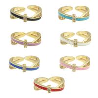 ラインス トーン真鍮指のリング, 銅, ゴールドメッキ, ファッションジュエリー & 女性用 & ライン石のある, 無色, 22*22*0.2mm, 売り手 パソコン