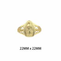 Латунное кольцо с стразами, Латунь, плакирован золотом, ювелирные изделия моды & Женский, 22*22*0.3mm, продается PC