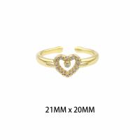 Латунное кольцо с стразами, Латунь, плакирован золотом, ювелирные изделия моды & Женский & со стразами продается PC