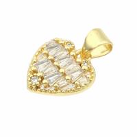 Colgantes de latón de imitación de diamante, metal, Corazón, chapado en color dorado, Bricolaje & para mujer & con diamantes de imitación, 18x16x0.3mm, agujero:aproximado 0.3mm, Vendido por UD