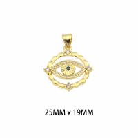 Fashion Evil Eye Pendant, Brass, gold color plated, DIY & for woman & with rhinestone Approx 0.3mm 