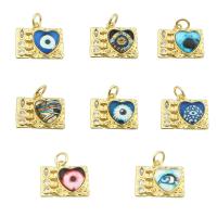 Fashion Evil Eye Pendant, Brass, gold color plated, DIY & for woman & with rhinestone Approx 0.4mm 