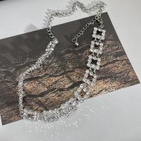 Harz Messing Halskette, mit Verlängerungskettchen von 1.97inch, Modeschmuck & für Frau & mit Strass, Länge:ca. 17.32 ZollInch, verkauft von Strang