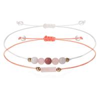 corde de cire Bracelet de couples, avec pierre gemme, fait à la main, 2 pièces & réglable, Adjustable size,max.30cm, Vendu par fixé