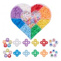 DIY Jewelry Finding Kit, Polymer Clay, with Plastic Box & Acrylic, Heart, 9 cells, mixed colors [