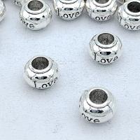 Perles intercalaires en alliage de zinc, Rond, Plaqué de couleur d'argent, durable & DIY Environ Vendu par sac