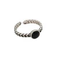 Палец кольцо-латунь, Латунь, плакированный цветом под старое серебро, разные стили для выбора & Женский, размер:6-8, продается PC[