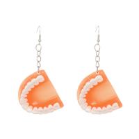 Resin Zinc Alloy Earring, with Zinc Alloy, Tooth, fashion jewelry & for woman 