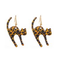 Zinc Alloy Drop Earring, Cat, KC gold color plated, fashion jewelry & for woman 