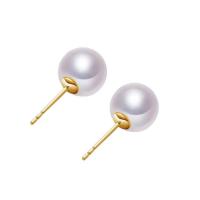 Freshwater Pearl Stud Earring, Round, fashion jewelry & for woman 6-7mm 