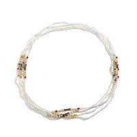 Fashion Jewelry Anklet, Seedbead, with Imitated Crystal & Plastic Pearl, 4 pieces & for woman, multi-colored .4 Inch 