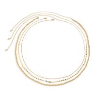 Fashion Multi Layer Necklace, Copper Coated Plastic, with Iron & Zinc Alloy, plated, three pieces & fashion jewelry & for woman 