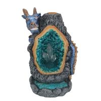 Incense Smoke Flow Backflow Holder Ceramic Incense Burner, Synthetic Resin, for home and office & durable & with LED light 