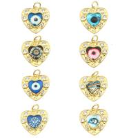 Fashion Evil Eye Pendant, Brass, gold color plated, fashion jewelry & for woman & with rhinestone Approx 0.4mm 