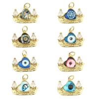 Fashion Evil Eye Pendant, Brass, gold color plated, fashion jewelry & for woman & with rhinestone Approx 0.4mm [